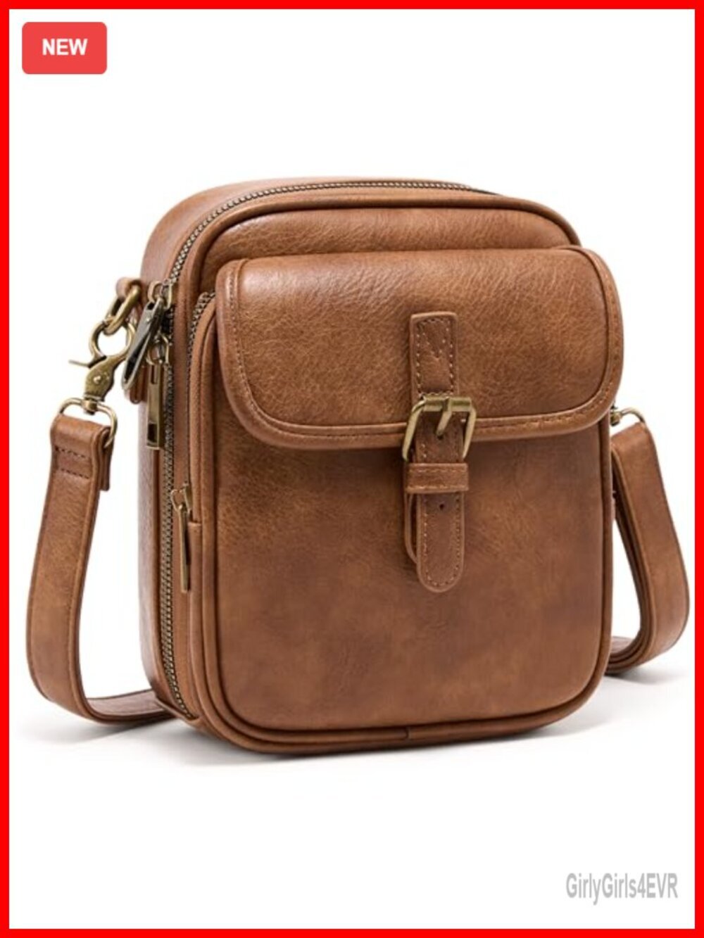 Small Crossbody Bag with Card Slots Vegan Leather RFID Anti-theft Messenger